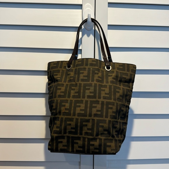 Fendi Handbags - Fendi Zucca Authentic Tote Pre Loved in great condition with Leather Straps.